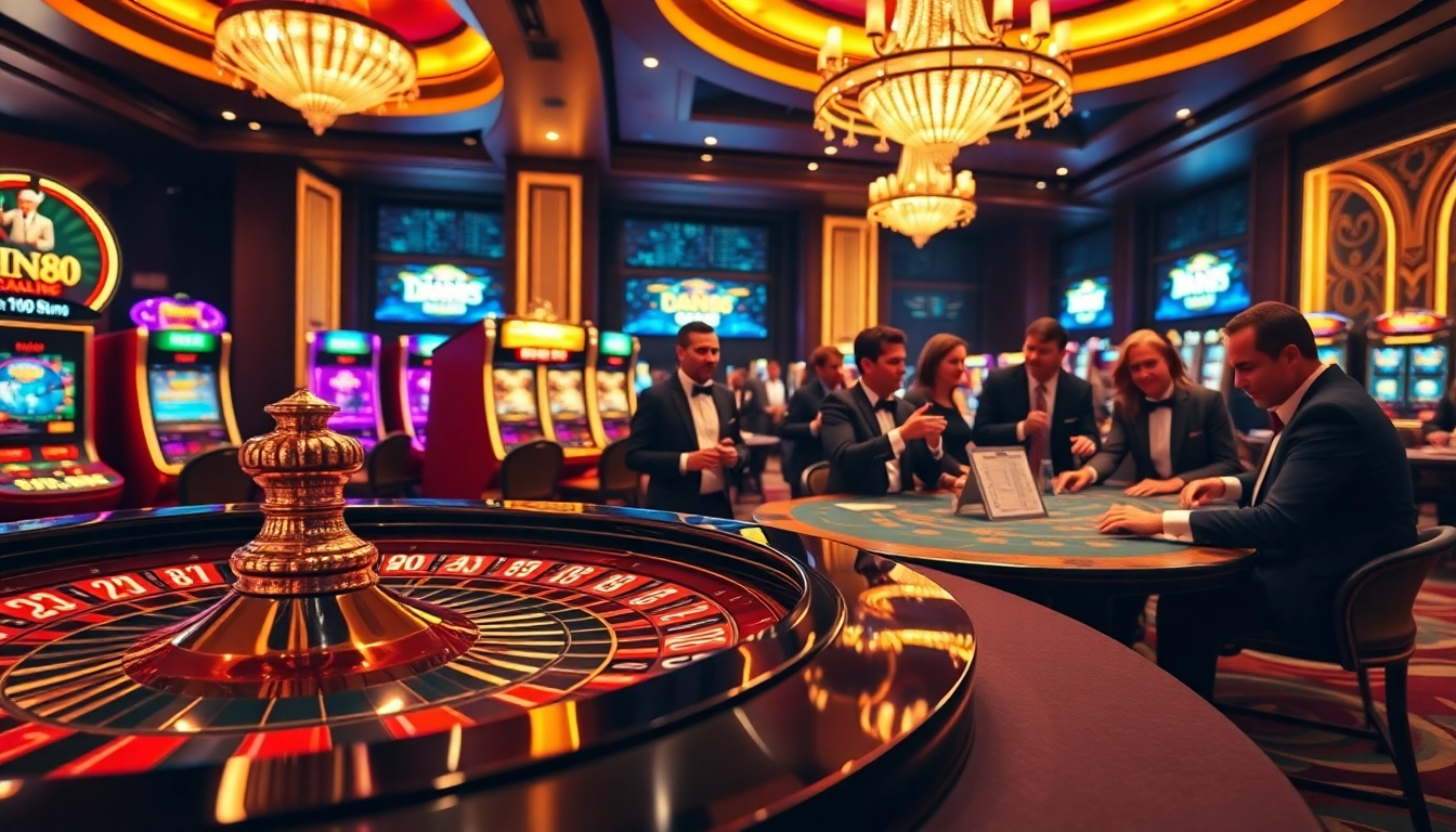 Experience the thrill of gambling at King88 with vibrant casino gaming tables and exciting players.