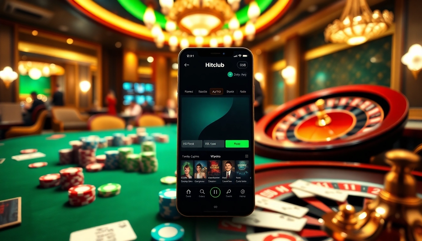 Hitclub trang chủ showcases a vibrant casino atmosphere with players enjoying thrilling games.