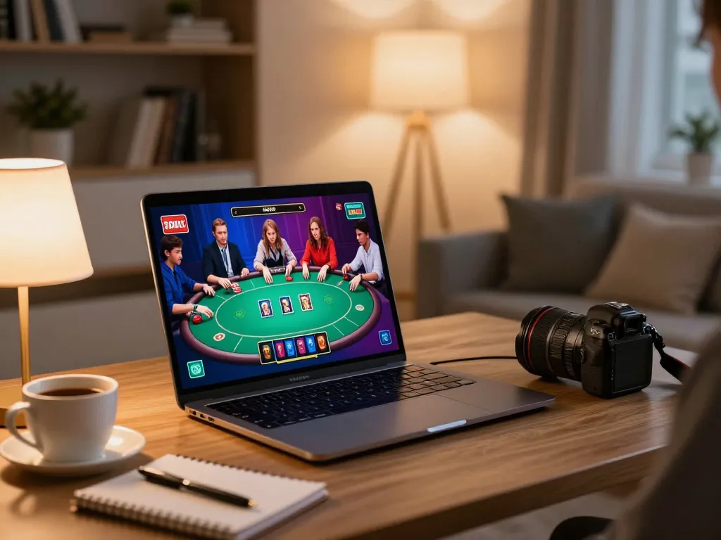 cm88 online poker game setup showing player engagement and strategic planning in a cozy living room.