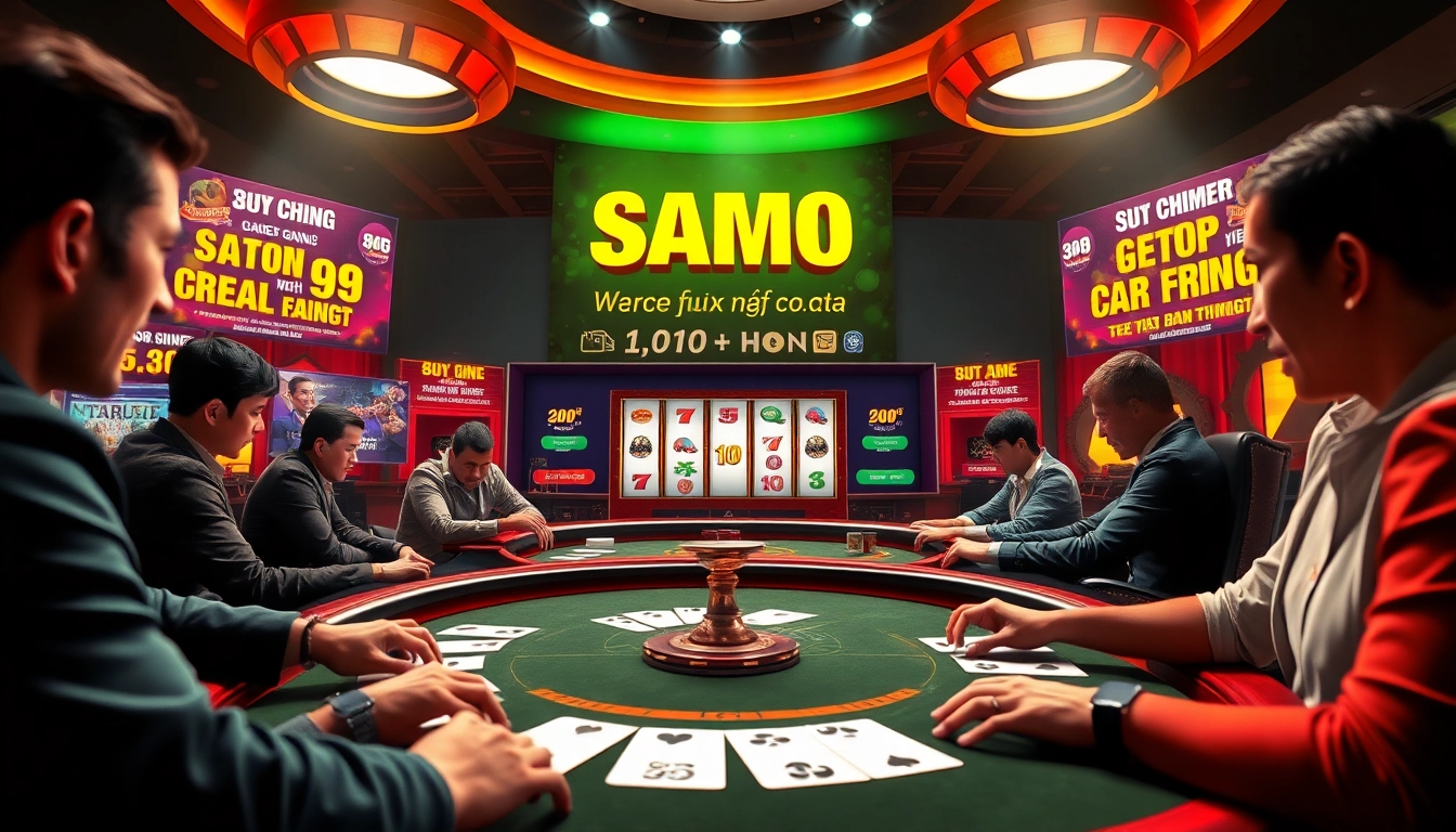 Engaging scene of game đổi thưởng with vibrant graphics and players enjoying card games.