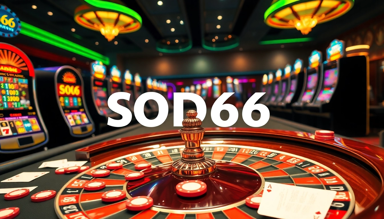Players enjoying the exciting games at SODO66 casino, featuring roulette and slot machines.