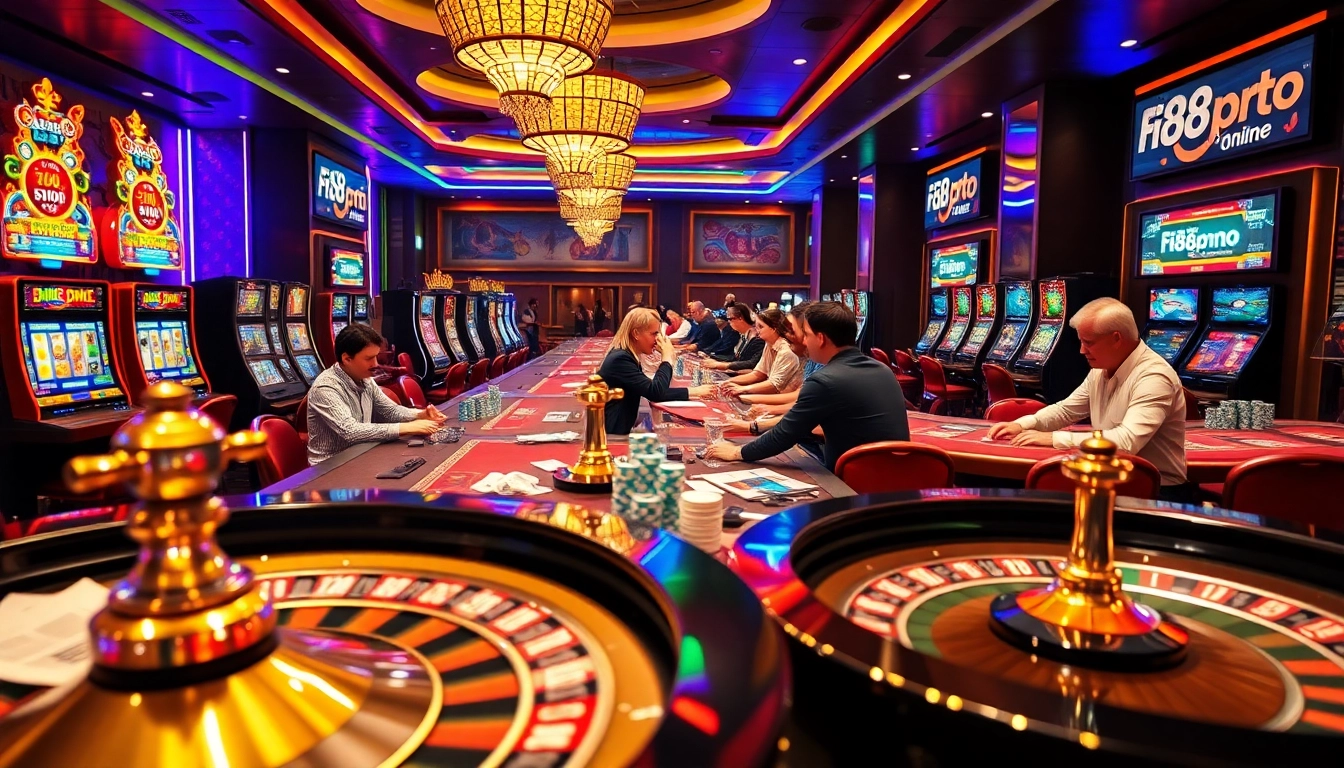 Experience thrilling gameplay at fi88pro.online with vibrant casino scenes and exciting poker moments.