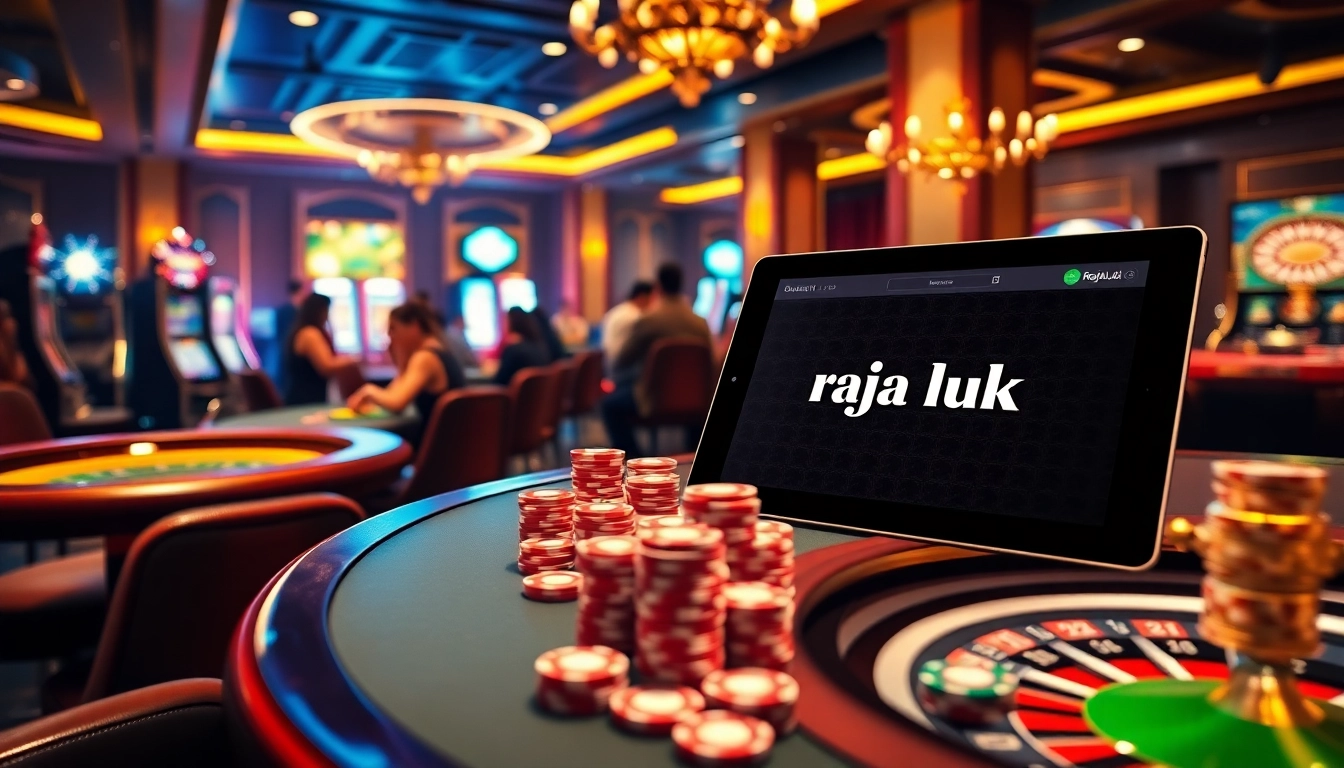 Experience the thrill of raja luck in a vibrant casino with poker tables and slot machines.