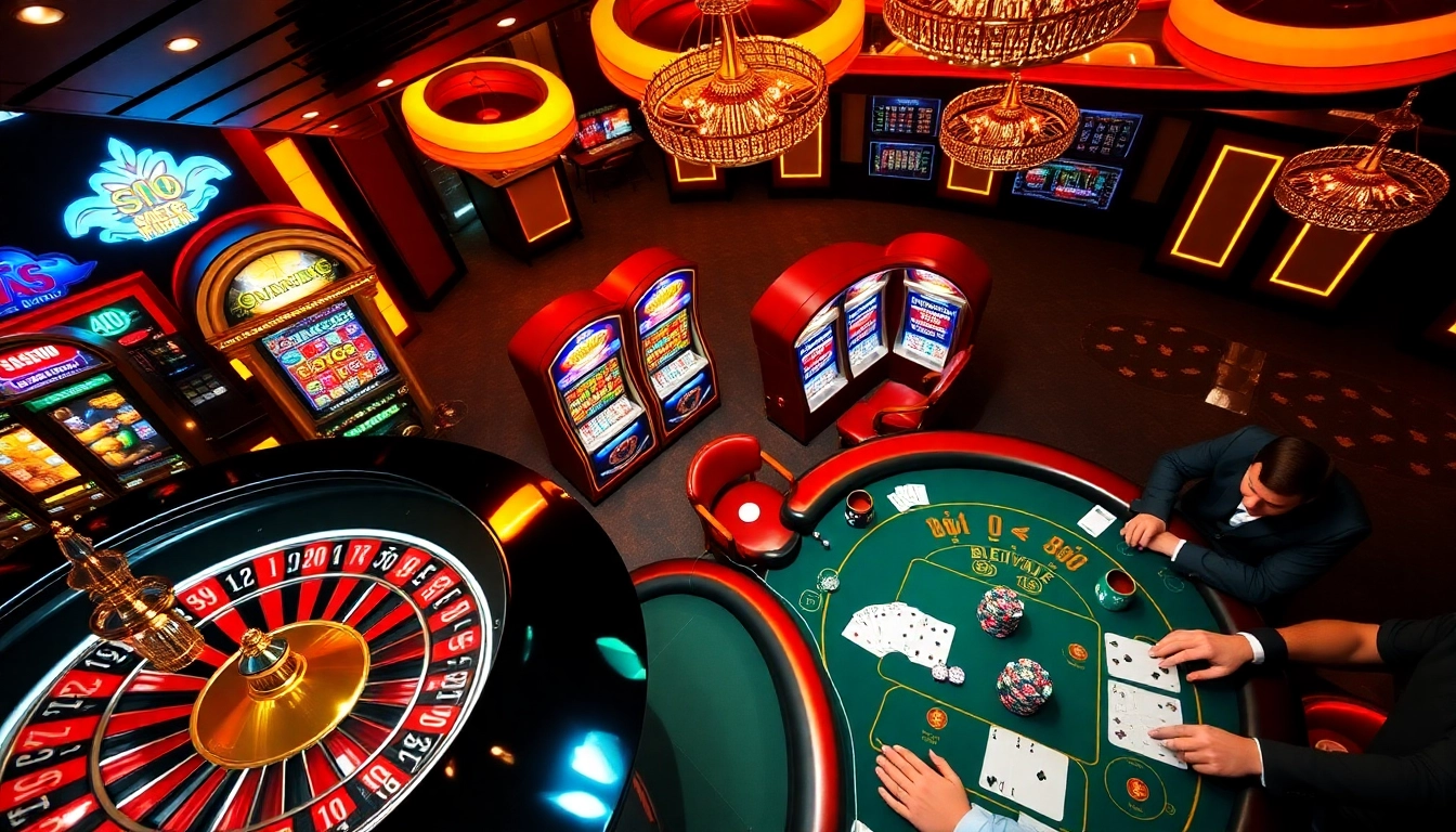 Experience the excitement of MEGA888 with vibrant casino visuals featuring slot machines and poker tables.