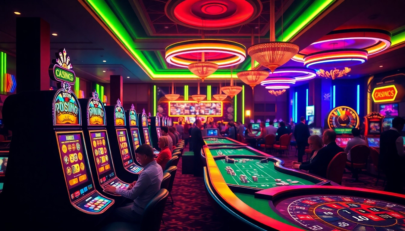 Experience the excitement of Casino Site with vibrant gaming tables and players engaged in action.