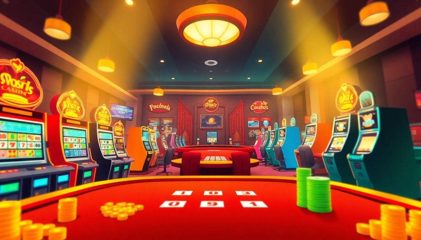Exciting scene at 789club online casino with colorful gaming tables and lively atmosphere.