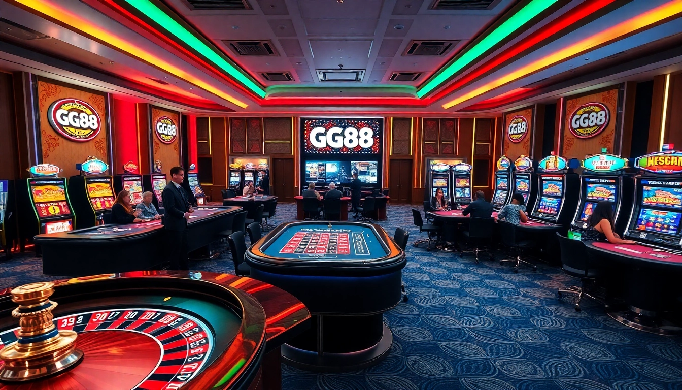 Experience high-stakes gaming action at GG88 casino with thrilling roulette and poker tables.